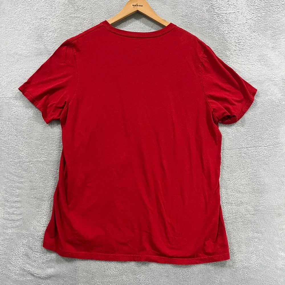 Adidas Amplifier T-Shirt Mens XL Red Bulldog Graphic Crew Neck Casual Summer Tee
